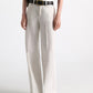 Off-white wide-leg Denim Attraction Pant in pure cotton denim, styled with a black leather belt.
