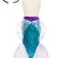 A mannequin adorned with a Great Pretenders Mermaid Glimmer Skirt and Tiara.