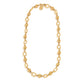 The Juliska Capucine De Wulf Berry & Bead Chain features textured, interlocking oval links and a clasp closure, ideal for layering. Inspired by golden berries, it’s shown on a white background.