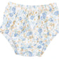 Angel Dear Baby Girls' Long Sleeve Petal Collar Dress and Bloomer features white bloomers with a blue and yellow floral pattern, plus an elastic waistband and leg openings for comfort. Perfectly pairs with the matching organic cotton dress.