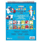 The front cover of the Floss and Rock Construction Easel Watercard and Pen displays construction-themed water illustrations, including a construction worker and trucks, along with usage instructions. The box highlights examples of dry versus wet color changes. This reusable coloring pad doubles as a portable kids’ art toy, making it easy to bring creative fun anywhere.