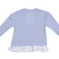 Angel Dear Baby Girls' Waffle Ruffle Pullover features a light purple knit with a white floral ruffle hem and pairs perfectly with bow-appliqued rib leggings for a comfy, stylish look.