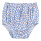 The Angel Dear Baby Girls' and Girls' Jill Dress and Bloomer set features light blue bloomers with an elastic waist and leg openings, adorned with white and peach floral prints—ideal as a matching diaper cover for any bamboo dress.