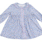Angel Dear Baby Girls' and Girls' Jill Dress and Bloomer: a blue bamboo long-sleeve dress with floral print, rounded collar, front buttons, and matching diaper cover.