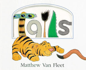 The image displays a graphical representation of Tails with a peacock feather, a brush, a leaf, and the numbers 0, 1, and 5 designed in different textures for an interactive experience.