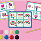 With Floss and Rock’s Princess Clay & Play set, three instructional cards guide you through step-by-step clay art projects. The kit comes with colorful paint pots, sculpting sticks (including a wooden stick), and a pink play surface—everything you need for creative air dry clay fun.