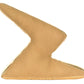The Jellycat Amuseables Zapperty Lightning Bolt is a gold, zigzag-shaped decorative pillow with a shiny finish, inspired by the plush toy, shown standing upright on a white background.