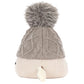 Amuseables Pomilly by Jellycat: a beige plush toy with a tiny tail and gray knit hat—ideal for festive Christmas party décor.