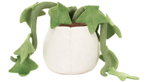 Amuseables Ivy by Jellycat is a plush toy shaped like a white pot with green leaves, designed to resemble a potted plant—a charming and unique friendship gift.