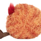 The Jellycat Amuseables Planet Mars is a round, fluffy orange plush toy with a red tuft and two brown feet, shown from the side on a white background.
