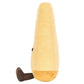 A plush toy shaped like a wedge of parmesan stands upright on a white background—Amuseables Parmesan by Jellycat is a whimsical foodie gift perfect for playful spirits.