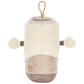 The Amuseables Perta Snow Boot by Jellycat is a beige and cream baby bootie with fluffy upper, pom-poms, and a loop—ideal for cozy Christmas decor.