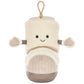 The Amuseables Perta Snow Boot by Jellycat is a cozy beige boot plush with a smile, arms, and loop—perfect for Christmas decor or gifting.
