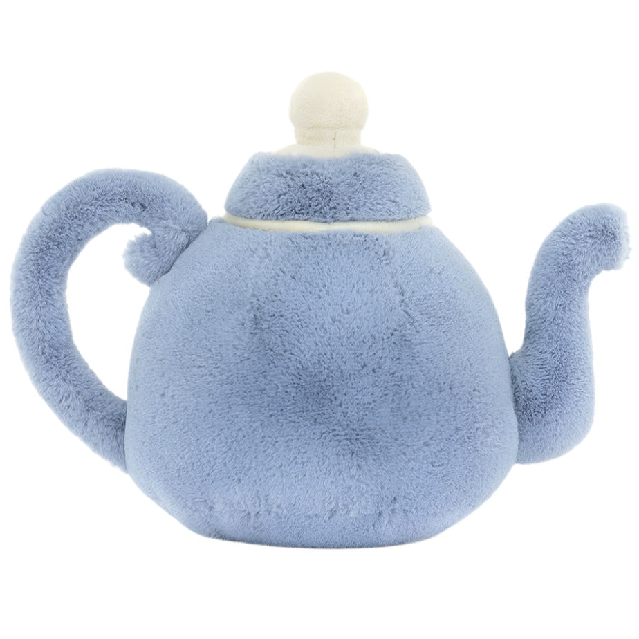Amuseables Vicky Teapot by Jellycat is the ideal teatime companion with its blue plush design, featuring a curved handle and spout plus a white knob on top for that soothing cuppa experience.
