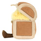 The Jellycat Amuseables Treasure Chest plush toy features a soft, fuzzy yellow interior, brown crust details, and a cute fabric tail peeking out—perfect for imaginative adventures.
