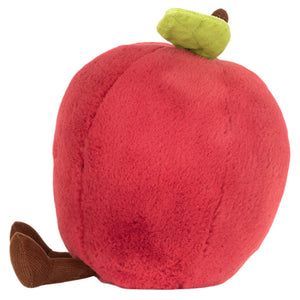 Meet the adorable Amuseables Apple by Jellycat—a plush toy shaped like a red apple with a green leaf and brown stem. Perfect for snuggles or as a fun keepsake from your Canada adventures!.