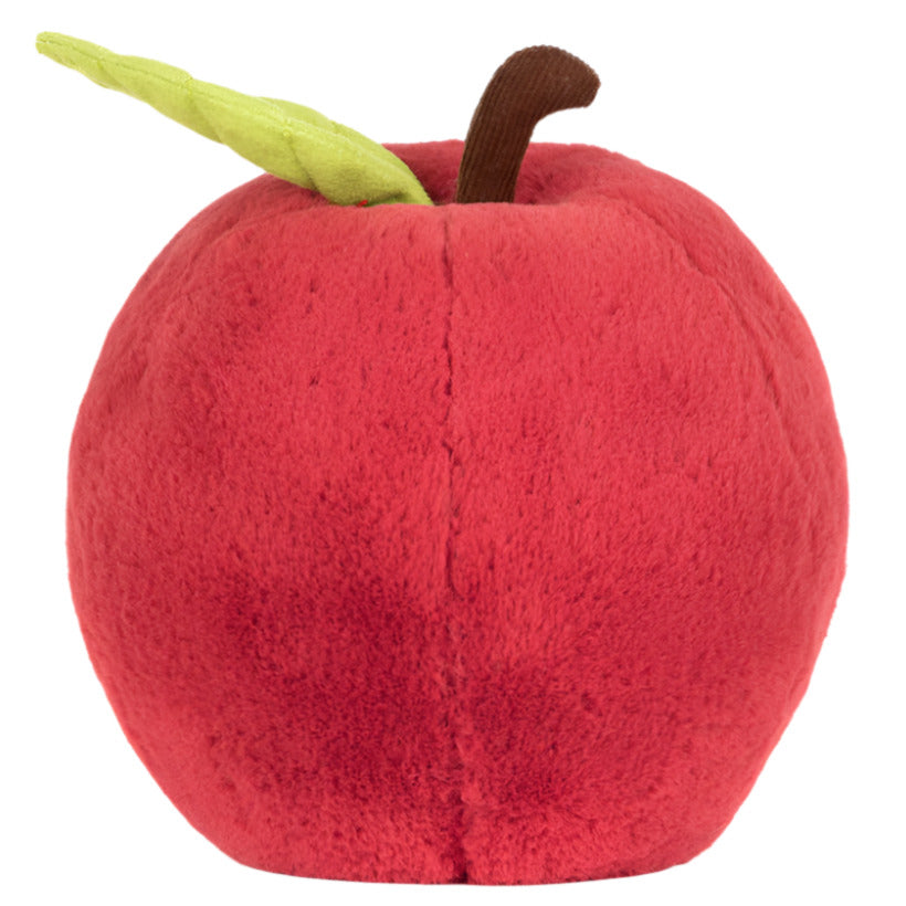The Jellycat Amuseables Apple is a red plush toy with a brown stem and green leaf, bringing charm and whimsy to any space.