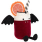 Introducing the Jellycat Amuseables Vampop Drink—a plush toy designed to look like a cheerful red drink can, complete with black bat wings, soft black feet, a striped straw, an orange slice accent, and an adorable face with tiny fangs. This delightful Halloween-themed plush is the perfect way to bring some spooky-cute fun into your collection!.