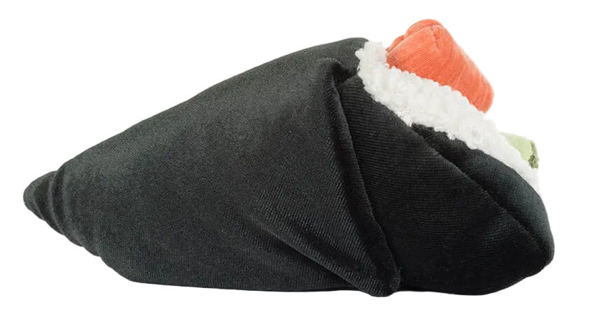 Jellycat's Amuseables Coneroi Temaki is a plush sushi hand roll with black "seaweed" and colorful fillings—making it a quirky gift for party planners or event coordinators.