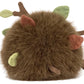 The Jellycat Amuseables Mulshi Woodland Floor is a round, brown, fluffy plush with green and brown felt leaves and branches, resembling a whimsical forest creature.