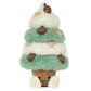 A Jellycat Amuseables Pinecone Tree plush featuring green and white fluffy tiers decorated with small pinecones, standing in a brown pot with a smiling face.