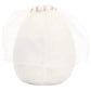 The Jellycat Amuseables Boiled Egg Bride is a plush toy with a white, egg-shaped design, topped with a sheer veil and metallic detail.