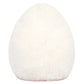 A large, egg-shaped stuffed toy with soft white fur from Jellycat, the Amuseables Boiled Egg Geek, photographed against a plain white background.
