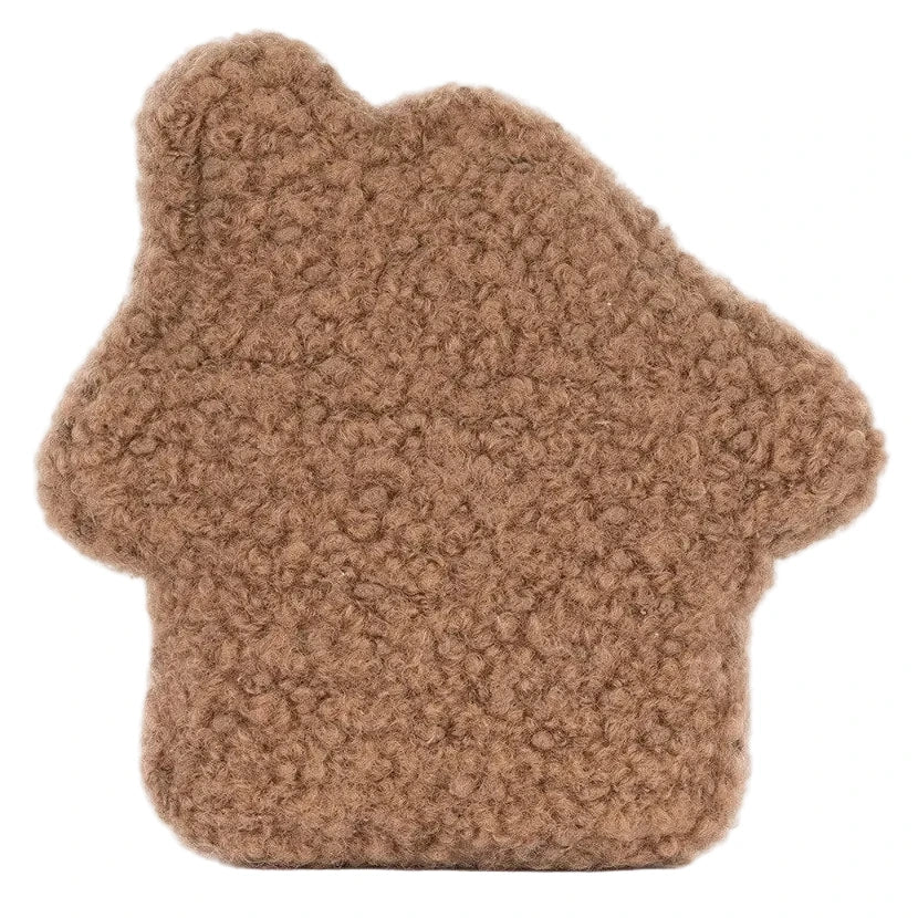 Jellycat Amuseables Molasi Cookie plush toy, shaped like a brown, textured cookie with an uneven, bitten top edge.