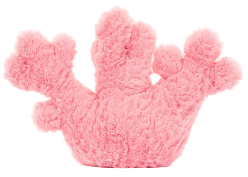Bright pink Jellycat Amuseables Coral plush toy.