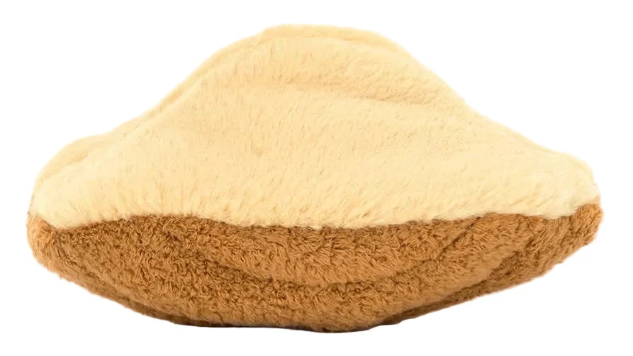 The Jellycat Amuseables Margaux Madeleine is a plush toy with a soft, tan and brown fuzzy texture and a simple design, shown against a white background.