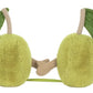 Two round, green Jellycat Amuseables Pair of Olives plush toys with brown stems, green leaves, and small brown arms sit side by side like best friends against a white background.