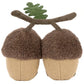 Jellycat Amuseables Ort & Tum Acorns plush toy features two acorn shapes with fuzzy brown tops, beige bases, and a green felt leaf on a brown stem.