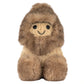 The Amuseables Peanut Yeti Outfit by Jellycat is a plush toy featuring a smiling character in a brown furry parka with a hood, sitting upright—part of Jellycat's cozy collection.