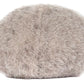 A light grey, fluffy Jellycat Amuseables Pebble beret hat made from soft, textured material—a dependable accessory displayed on a white background.