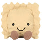 Introducing Jellycat's Amuseables Ravioli, a plush joy with a smiling face and small brown feet. Ideal for charming any kitchen shelf, this soft toy adds whimsical flair wherever it rests.