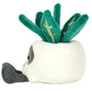 A quirky white radish plush with green leaves and a gray root—ideal next to Jellycat’s Amuseables Skull Planter for a unique Halloween display.