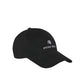 The Anine Bing Jeremy Baseball Cap is black with a curved brim, features a white embroidered "ANINE BING" logo, a small front detail, and an adjustable back strap for the perfect fit.
