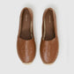 A pair of Paloma Espadrilles by Anine Bing, featuring stitched soles and embossed logos, crafted from leather and shown from above on a plain background.