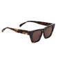 The Anine Bing Paris Sunglasses feature angular, oversized tortoise acetate frames and brown polarized lenses for stylish sun protection.