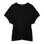 The Anine Bing Zadig Tee is a black short-sleeve t-shirt with a round neckline and side ruching, made from lightweight jersey for easy, everyday style.