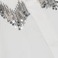 Simkhai Renata Embellished Collar Cropped Shirt in white cotton poplin with a collar adorned by silver metallic fringe and sequins.