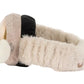Jellycat Amuseables Sports Ski Club Goggles featuring a soft, fuzzy cream-colored headband and brown goggle-shaped ear covers.