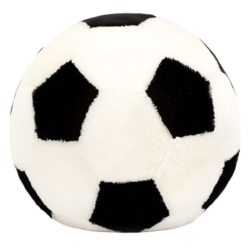 The Jellycat Amuseable Sports Soccer Ball is a plush toy with black and white segments, perfect for football fans. It's an ideal sports gift that adds a cozy, sporty touch to any room.