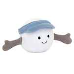 Amuseable Sports Golf Ball, a cute white stuffed white golfball with a blue visor and brown arms by Jellycat.