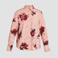 The Erdem Long Sleeve Abstract Rose Shirt features a cotton poplin fabric with a light pink base and bold red abstract floral pattern.