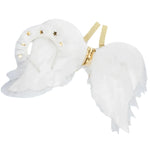 Transform your festive season into a magical experience with the Meri Meri Tulle Ruffle Angel Wings & Headband. Featuring elegant white tulle ruffles adorned with gold stars and a shimmering gold leatherette strap, this set is ideal for any enchanting costume.