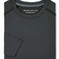 Folded dark gray crew-neck Peter Millar Performance T-shirt displayed on a flat surface, with moisture-wicking technology and the brand "Peter Millar" visible on the inner neckline.