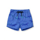 Pepita & Me Baby Boys' and Boys' Lobito Isleño Swim Trunks feature a drawstring waistband, quick-dry fabric, and a playful pattern of dark blue and green lizards.