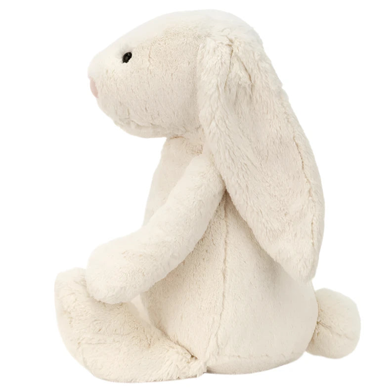 White Bunny with Pink nose on white background by Jellycat