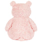 A back view of the Jellycat Leola Bear Large plush toy, featuring a pink, fluffy body, short limbs, and rounded ears, shown sitting upright against a white background.